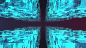 Hologram Data Block Tunnel VJ Seamless Loop Animation