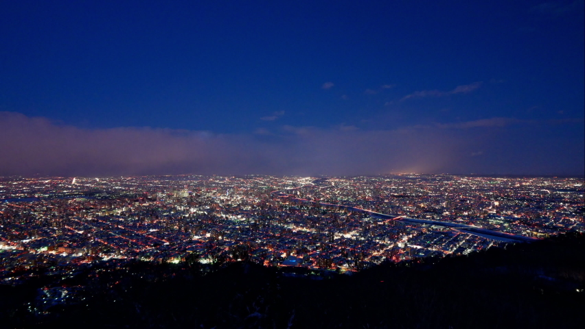 4K Time lapse of Sapporo city in Winter, Japan.
