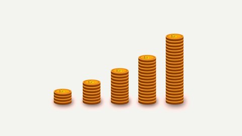 Dollar coin business growth animated