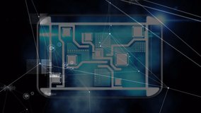 Animation of network of connections over integrated circuit on black background. Network, connections and technology concept digitally generated video. - Powered by Shutterstock - Get 15% off with code: PIKWIZARD15