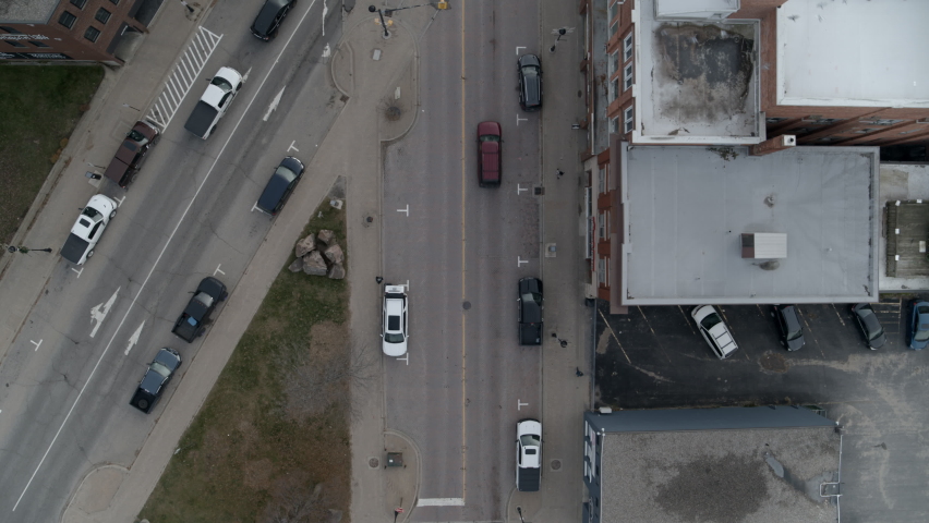 Traffic on city street, North Bay, Ontario, Canada