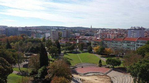 Aerial Shot Amadora Amadora Central Park Stock Footage Video (100% ...