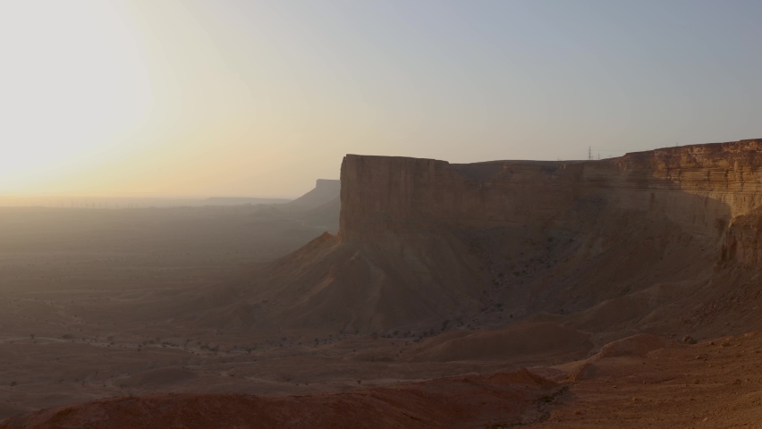 Edge of the World escarpment tourist area near Riyadh, Saudi Arabia | Shutterstock HD Video #1092024451