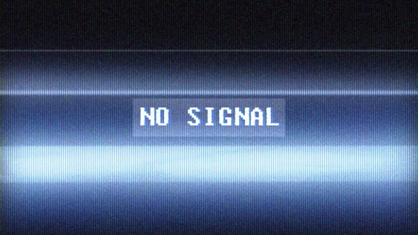 Source No signal old vintage TV. Rolling bars on TV screen. No signal sign. Bad interference. Broken antenna. Distortion and Flickering, analog TV signal. Static color noise. SMPTE color bars Royalty-Free Stock Footage #1092033381