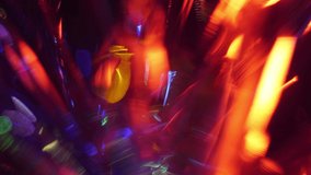 Retro neon lights. Blue purple magenta neon red green teal colors change. Background for a holiday and a party - Powered by Shutterstock - Get 15% off with code: PIKWIZARD15