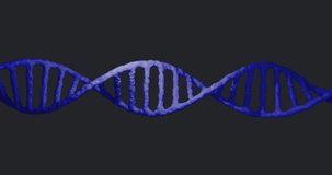 Animation of processing circle over dna on black background. Science, chemistry, biology and technology concept digitally generated video.