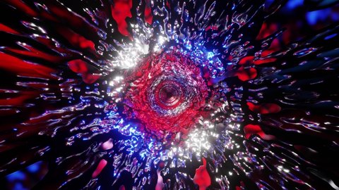Liquid red and blue equalizer music tunnel background VJ loop