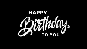 Happy birthday Handwritten Animated with White Color. Transparent background, easy to put into any video. Good for birthday wishes. - Powered by Shutterstock - Get 15% off with code: PIKWIZARD15