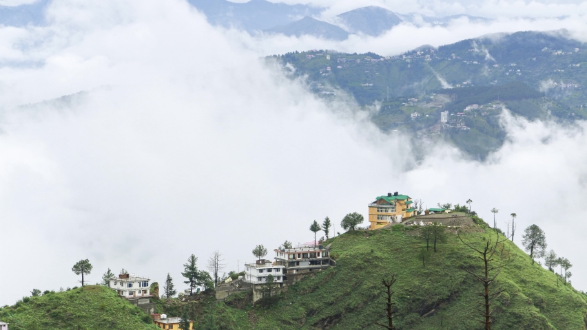 Timelapse of Hills of Himalayas in Shimla, Himachal Pradesh, India | Shutterstock HD Video #1092063221