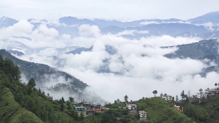 Timelapse of Hills of Himalayas in Shimla, Himachal Pradesh, India | Shutterstock HD Video #1092063223