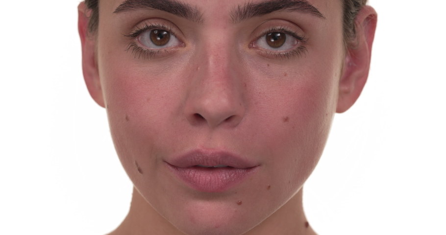 Closeup of a white woman