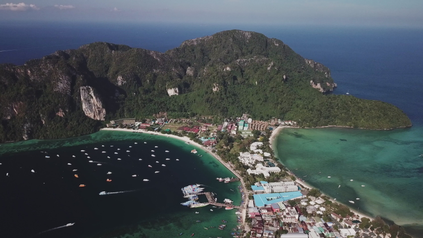 Beautiful view at Phi-Phi island Krabi Province Thailand | Shutterstock HD Video #1092076067