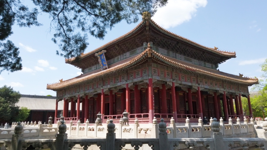 Traditional hall in Imperial College next to Confucius Temple, Beijing, China