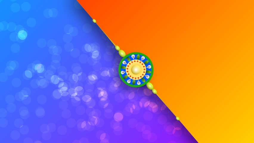 txt free rakshabandhan background with orenge and blue gradient background. Floating circles on blue colour. Concept for celebrating brother and sister relation in India. Royalty-Free Stock Footage #1092083267