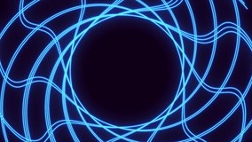 Abstract neon blue lines animation. Seamless loop. 4K footage