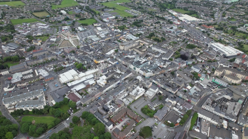 Tralee town centre County Kerry Ireland drone aerial view