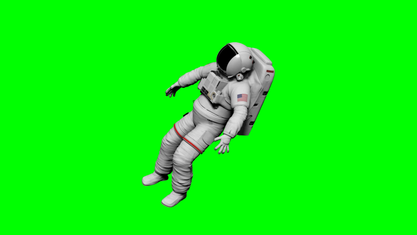 3D astronaut animation on green background. 3D render. | Shutterstock HD Video #1092087455