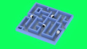 3d rendering cute and small robot in maze 4k footage - Powered by Shutterstock - Get 15% off with code: PIKWIZARD15