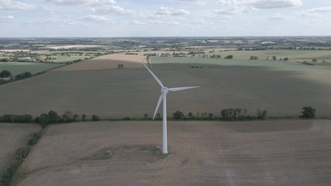 A wind turbine in a wheat field