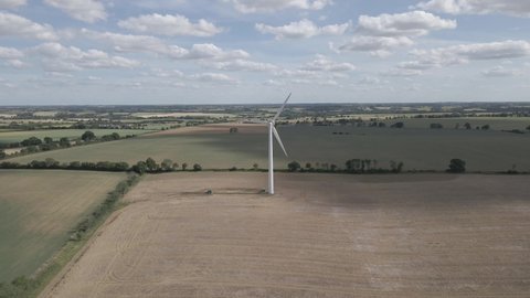 A wind turbine in a wheat field
