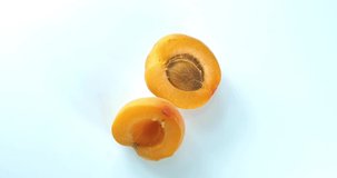 Apricots apricot fruit closeup texture rotating video background