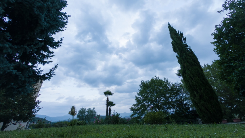 Clouds time lapse in mountains. Landscape cloud over  mountain Clouds animate slow motion mover Over mountains. Mountain landscape timelapse moving clouds. 