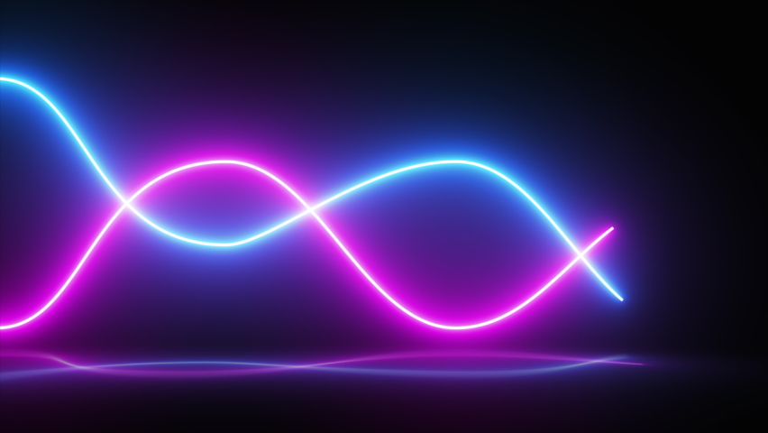 3d render, abstract panoramic background, Realistic neon pink and blue wave with reflections. neon light, laser show, impulse, equalizer chart, ultraviolet spectrum, pulse power lines, | Shutterstock HD Video #1092137813
