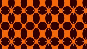 Abstract background animation scrolling right black ovals and orange background