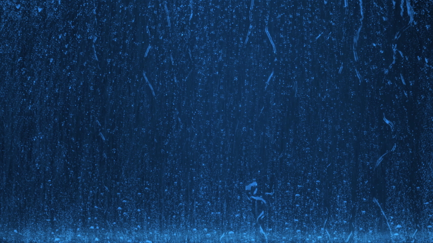 Heave rain on the window - heavy rain on the glass, Rain Green Background at Night