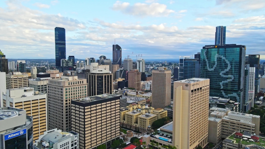 Highrise skyscrapers in Brisbane CBD, Queensland, Australia (Downtown Brisbane)