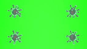 Viruses on a green background. Looped video.