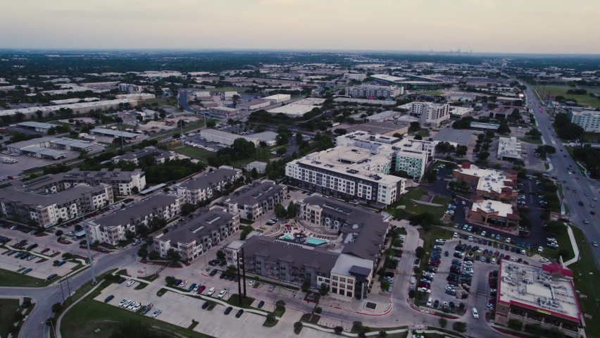 Drone of apartment complex near the domain in Austin TX 2022