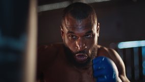 Muay Thai training. Man fighter works out alone in a gym - Powered by Shutterstock - Get 15% off with code: PIKWIZARD15