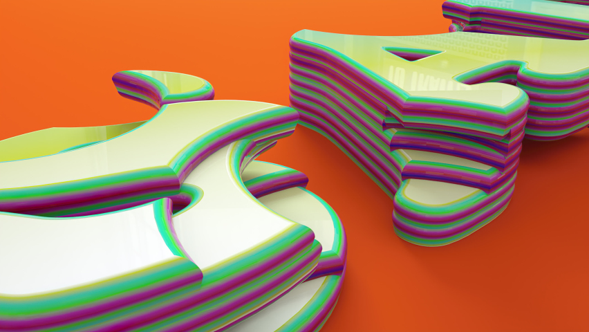 Motion design transformation and moving text SALE on orange background colorful text design illustration