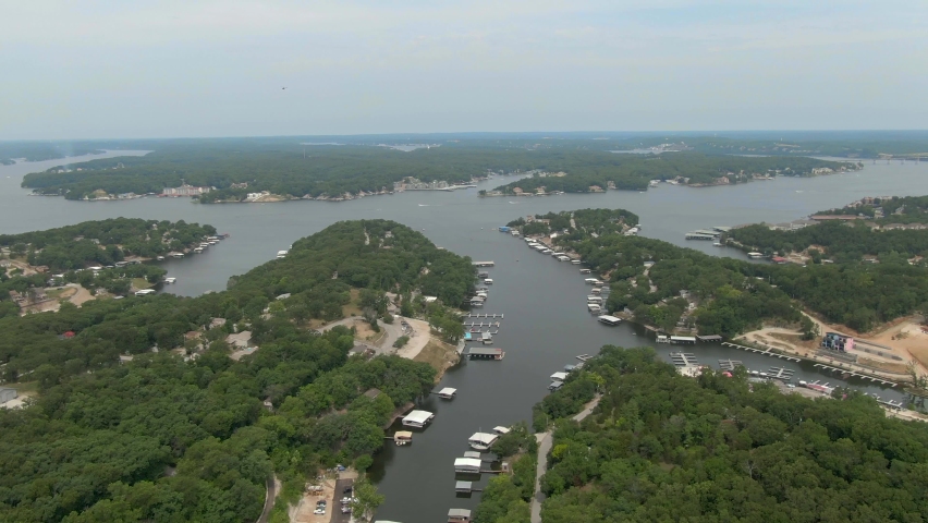 Lake of the Ozarks Aerial in Missouri Royalty-Free Stock Footage #1092249375