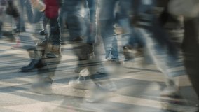 Timelaps Lot Of People Crossing The Street, Concept Of Fast City Life, Rush Of Life, Passing Time, Business In The City, Crowded City Establish Shot Or B roll - Powered by Shutterstock - Get 15% off with code: PIKWIZARD15