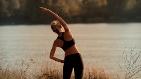 Fitness Stretching Warming-Up Running.Athlete Sport Recreation Training In Sportswear Warm-Up. Fitness Runner Sport Recreation Workout.Limbering-Up Stretching Arms Sport Recreation Running Jog Workout - Powered by Shutterstock - Get 15% off with code: PIKWIZARD15