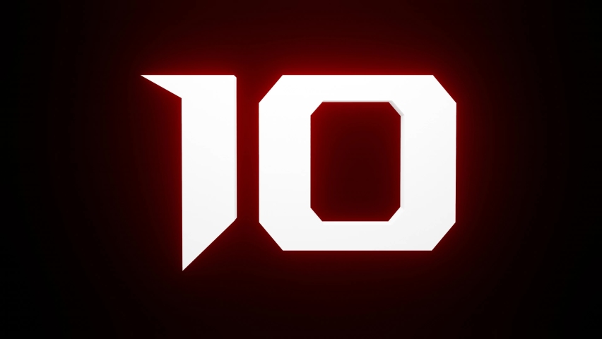 Ten second Countdown 4K animation, A video game style countdown.