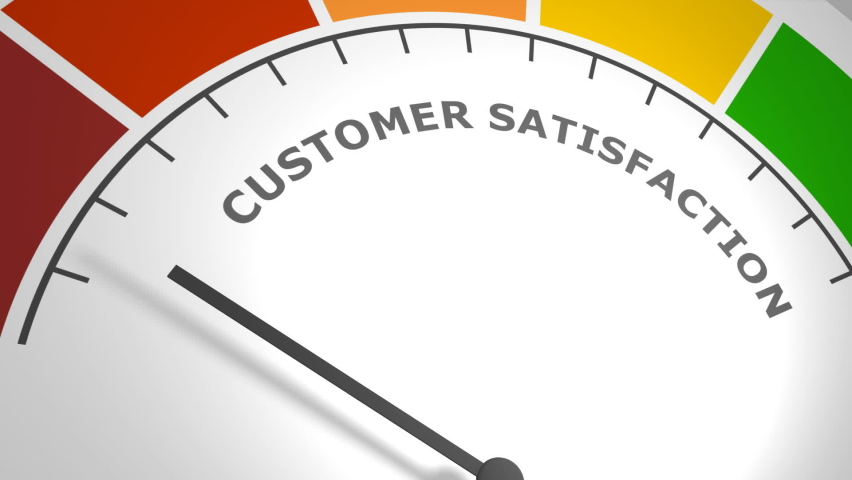 Creative animation of rating customer satisfaction meter. Abstract round indicator with color levels. 3D render Royalty-Free Stock Footage #1092289149