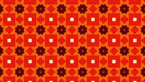 Colorful Tile Pattern Slide In Red, White, And Red B Shades. Panning. Loop video of Decorative tile pattern design. Vector illustration