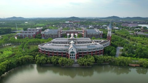 Aerial Photography Songjiang University Town Shanghai Stock Footage ...