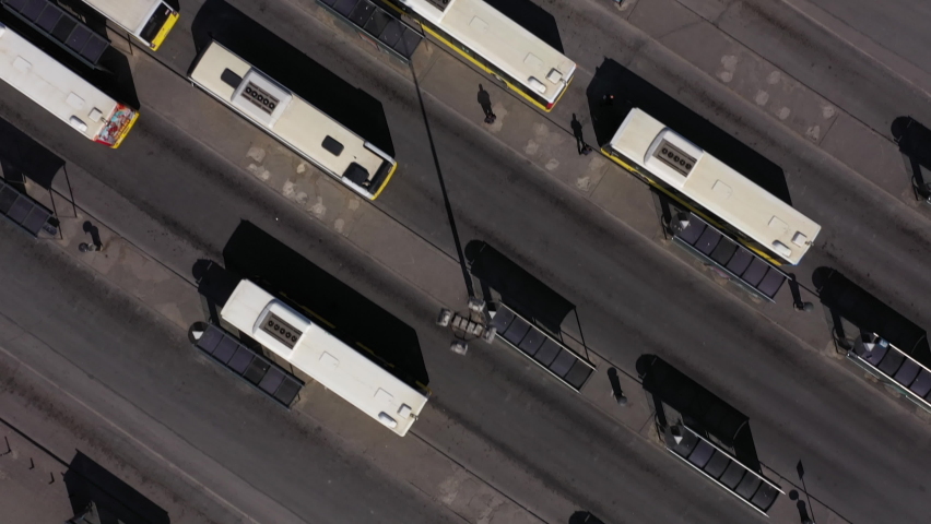 Istanbul city busses drone footage