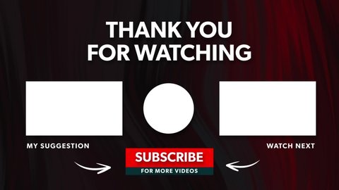 Thanks Watching End Screen Outro Animation Stock Footage Video (100% ...