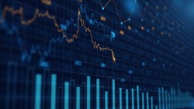 Stock market and information of exchange with data of price on market wall. Change and volume. Financial indexes change up and down over time. Concept of trading cryptocurrency assets and bitcoin - Powered by Shutterstock - Get 15% off with code: PIKWIZARD15