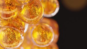 Abstract Gold DNA molecule from particles. Designed in Premium Lineage or rare species concept. can be used in education, science or medicine industry background. 3D Render. - Powered by Shutterstock - Get 15% off with code: PIKWIZARD15