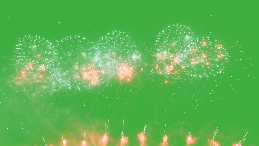 Abstract Firework on green chroma key background, 4th of July independence day concept. High quality 4k chromakey video | Shutterstock HD Video #1092334203