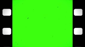 Old camera roll animation on green color.  Black film reel scrolling vertically with noise, flicker, scratches, dust, hair, light leaks effects. Loopable, vintage film frame. 4k, Retro template. - Powered by Shutterstock - Get 15% off with code: PIKWIZARD15