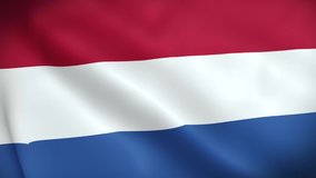 4K National Animated Sign of Netherlands, Animated Netherlands flag, Netherlands Flag waving, The national flag of Netherlands animated.