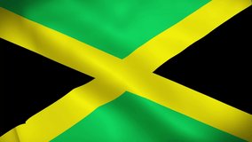 4K National Animated Sign of Jamaica, Animated Jamaica flag, Jamaica Flag waving, The national flag of Jamaica animated.