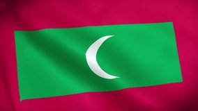 4K National Animated Sign of Maldives, Animated Maldives flag, Maldives  Flag waving, The national flag of Maldives animated.
